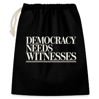 La démocratie a besoin de témoins Liberté de la presse - Sac cadeau 40 x 50 cm - noir - Devant