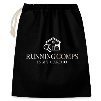Les compétitions de course à pied sont mon cardio - Sac cadeau 40 x 50 cm - noir - Devant