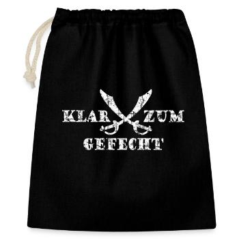 Klar zum Gefecht Piraten Säbel (Vintage/Weiß) - Geschenkbeutel aus Baumwolle (40 x 50 cm) - Schwarz - Vorne