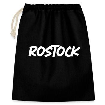 Rostock - Geschenkbeutel aus Baumwolle (40 x 50 cm) - Schwarz - Vorne