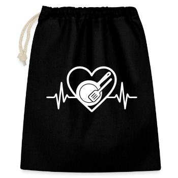 Küche Home Herd Utensil Heart - Geschenkbeutel aus Baumwolle (40 x 50 cm) - Schwarz - Vorne