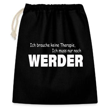 Therapie WERDER - Geschenkbeutel aus Baumwolle (40 x 50 cm) - Schwarz - Vorne