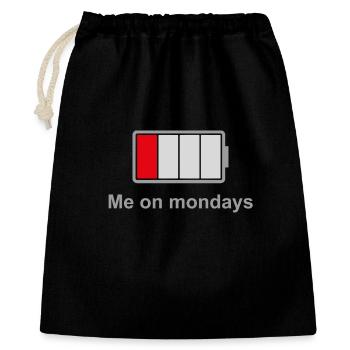 Low Battery Mondays – Low Energy Mood - Gift Bag 40 x 50 cm - black - Front