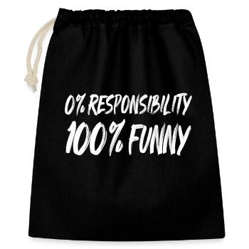 0% Responsibility 100% Funny - Gift Bag 40 x 50 cm - black - Front