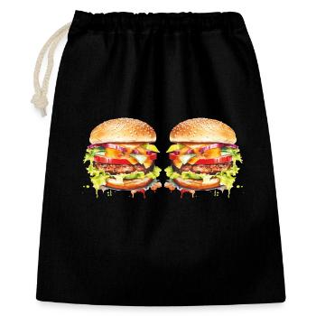 Burger Aquarell-Explosion - Geschenkbeutel aus Baumwolle (40 x 50 cm) - Schwarz - Vorne