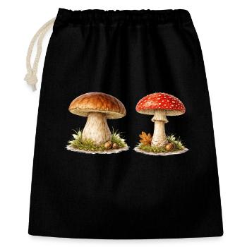 Champignons de la forêt dans le style aquarelle - Sac cadeau 40 x 50 cm - noir - Devant
