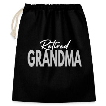 Retired Grandma - Gift Bag 40 x 50 cm - black - Front