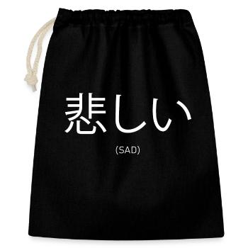 Traurige Manga-Ästhetik - Geschenkbeutel aus Baumwolle (40 x 50 cm) - Schwarz - Vorne