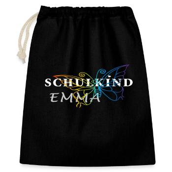 Schulkind Emma - Geschenkbeutel aus Baumwolle (40 x 50 cm) - Schwarz - Vorne