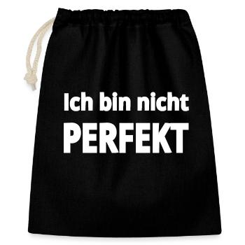 Perfekt - Geschenkbeutel aus Baumwolle (40 x 50 cm) - Schwarz - Vorne