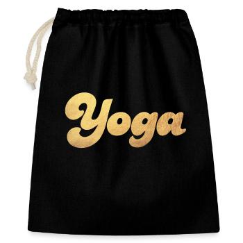 Yoga Gold Schnoerkel Meditation Fan Yogi Hobby - Geschenkbeutel aus Baumwolle (40 x 50 cm) - Schwarz - Vorne