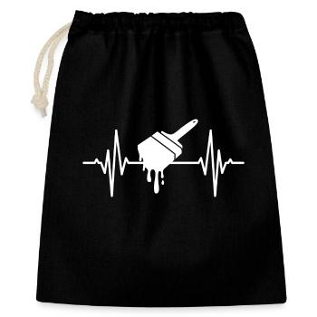 Pinceau de peintre ligne coeur - Sac cadeau 40 x 50 cm - noir - Devant