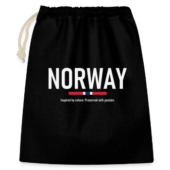 Norway - Norge - Norwegen - Flagge - Skandinavien - Geschenkbeutel aus Baumwolle (40 x 50 cm) - Schwarz - Vorne