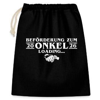 Annonce de la grossesse - Oncle enceinte 2026 - Sac cadeau 40 x 50 cm - noir - Devant