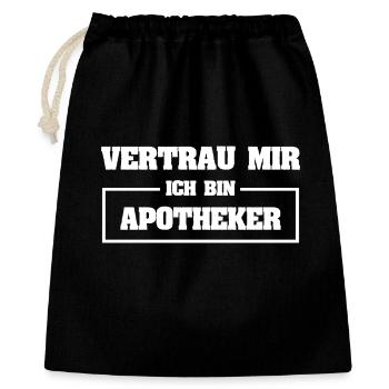 Geschenk für Apotheker - Geschenkbeutel aus Baumwolle (40 x 50 cm) - Schwarz - Vorne