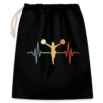 Vintage Cheerleader Pulsschlag - Geschenkbeutel aus Baumwolle (40 x 50 cm) - Schwarz - Vorne
