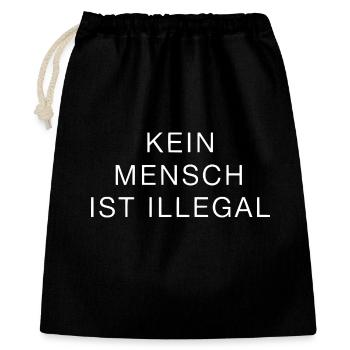 Personne n’est illégal – Statement Design - Sac cadeau 40 x 50 cm - noir - Devant