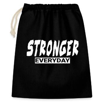 Plus fort cadeau de gymnastique drôle au quotidien - Sac cadeau 40 x 50 cm - noir - Devant