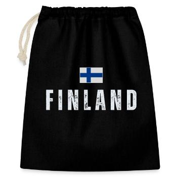 Flag of Finland, Finnish pride - Gift Bag 40 x 50 cm - black - Front