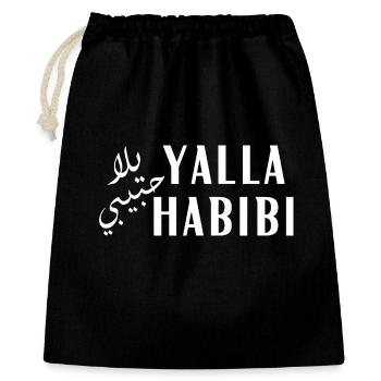 Yalla Habib Fette Arabische Typografie - Geschenkbeutel aus Baumwolle (40 x 50 cm) - Schwarz - Vorne
