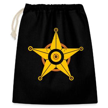 Sheriff Stern - Geschenkbeutel aus Baumwolle (40 x 50 cm) - Schwarz - Vorne