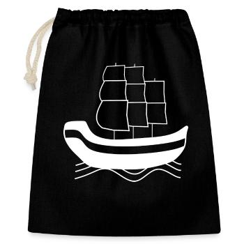 Voilier Allemagne du Nord Marin Capitaine - Sac cadeau 40 x 50 cm - noir - Devant