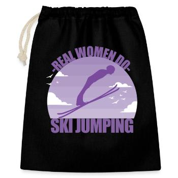 Ski Jumping Ski Jumper Winter Sports Gift - Gift Bag 40 x 50 cm - black - Front