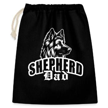 "Shepherd Dad" - mit Hundekopf - Geschenkbeutel aus Baumwolle (40 x 50 cm) - Schwarz - Vorne