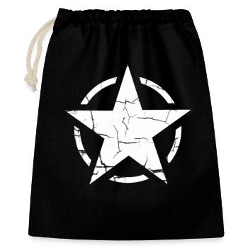 Star in a Round Circle Grunge Style - Gift Bag 40 x 50 cm - black - Front