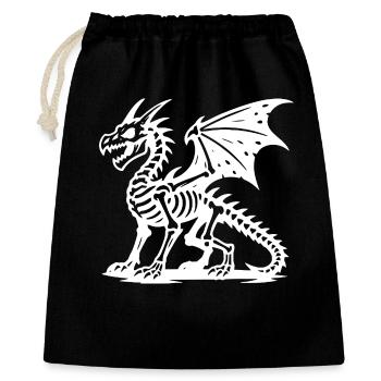 Mythical Dragon Skeleton Illustration - Gift Bag 40 x 50 cm - black - Front
