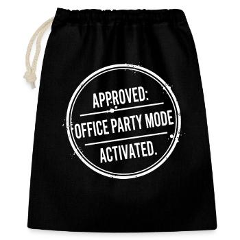 Büroparty-Modus aktiviert - Geschenkbeutel aus Baumwolle (40 x 50 cm) - Schwarz - Vorne