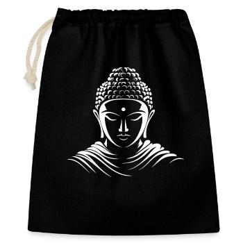 Buddha Portrait weiß - Geschenkbeutel aus Baumwolle (40 x 50 cm) - Schwarz - Vorne