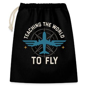 Fluglehrer Cfi Pilot Luftfahrtlehrer - Geschenkbeutel aus Baumwolle (40 x 50 cm) - Schwarz - Vorne
