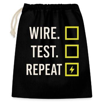 Apprenti électricien, étudiant dans le métier d’électricien - Sac cadeau 40 x 50 cm - noir - Devant