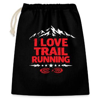 J’adore le trail running - Sac cadeau 40 x 50 cm - noir - Devant