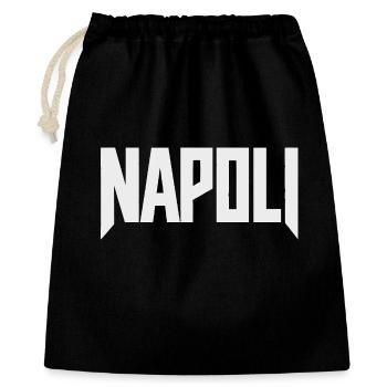Naples - Naples lettrage blanc - Sac cadeau 40 x 50 cm - noir - Devant