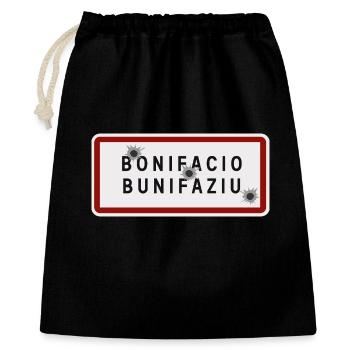 Panneau d’entrée de la ville de Bonifacio - Sac cadeau 40 x 50 cm - noir - Devant