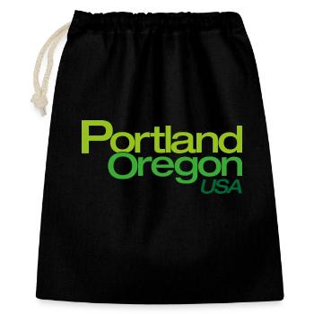 Portland Gradient Stadtlogo - Geschenkbeutel aus Baumwolle (40 x 50 cm) - Schwarz - Vorne