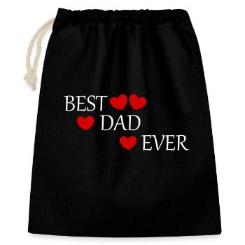 Vatertag Papa Vater best dad ever Spruch Vatertag - Geschenkbeutel aus Baumwolle (40 x 50 cm) - Schwarz - Vorne