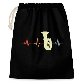 Vintage Tuba Heart Line - Gift Bag 40 x 50 cm - black - Front