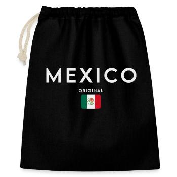 Drapeau du Mexique, fierté mexicaine - Sac cadeau 40 x 50 cm - noir - Devant