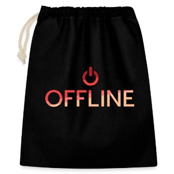 offline Schriftzug - roter off button - Geschenkbeutel aus Baumwolle (40 x 50 cm) - Schwarz - Vorne