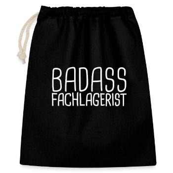 Fachlagerist Badass - Geschenkbeutel aus Baumwolle (40 x 50 cm) - Schwarz - Vorne