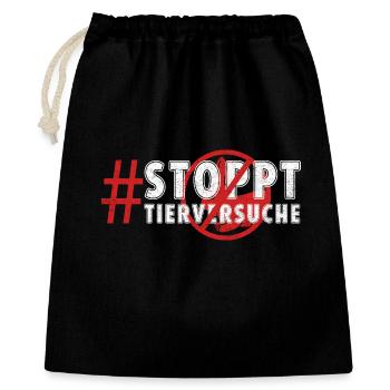 Animal welfare STOP ANIMAL TESTING FUNNY - Gift Bag 40 x 50 cm - black - Front
