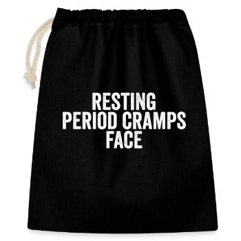 Period pain at rest – funny facial expressions - Gift Bag 40 x 50 cm - black - Front