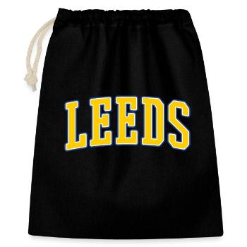 Leeds College Schriftzug - Geschenkbeutel aus Baumwolle (40 x 50 cm) - Schwarz - Vorne