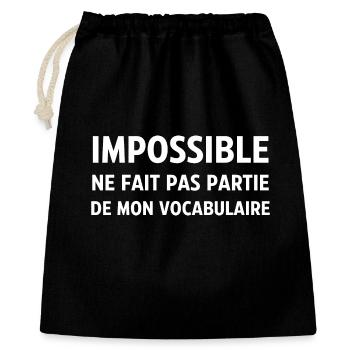 Impossible ne fait pas partie de mon vocabulaire - Sac cadeau 40 x 50 cm - noir - Devant
