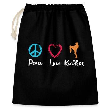 Peace Love Kickboxing - Gift Bag 40 x 50 cm - black - Front