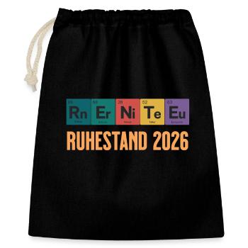 Rente 2026 Periodensystem Design - Geschenkbeutel aus Baumwolle (40 x 50 cm) - Schwarz - Vorne