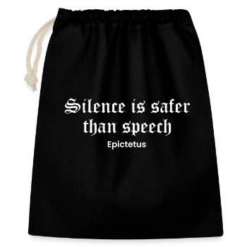 Schweigen über Sprache Epiktet - Geschenkbeutel aus Baumwolle (40 x 50 cm) - Schwarz - Vorne